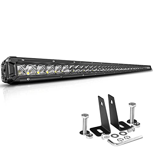 52 Inch LED Light Bar Single Row Flood Spot Beam Combo 12v Offroad Driving Light 50000LM Fog Work Strip Lights Waterproof for Boat ATV Utv SUV Pickup 4x4 Truck Can Am X3 Light Roof Bumper